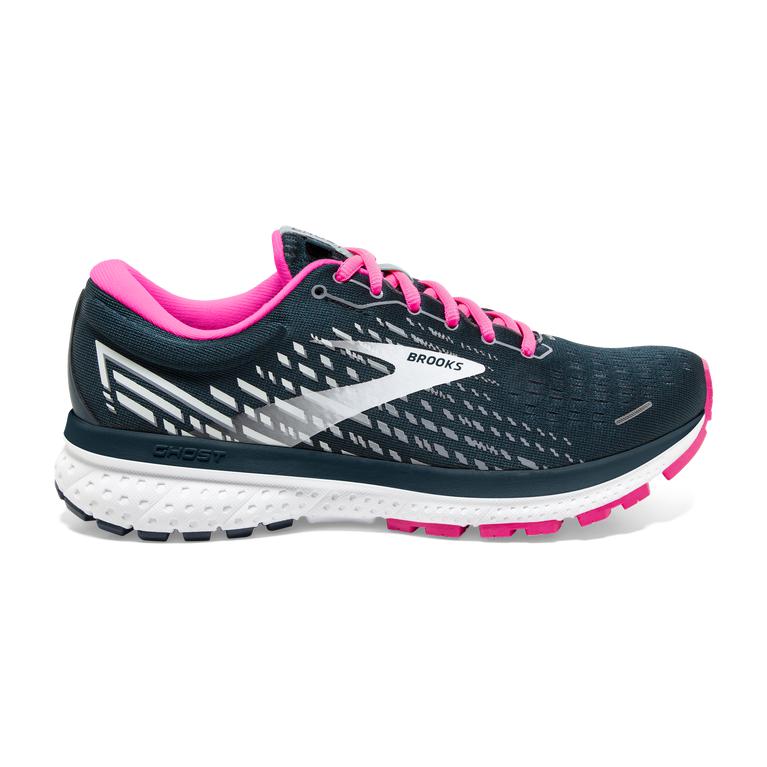 Brooks Ghost 13 Road Running Shoes - Women's - ReflectivePond/Pink/Ice (54869-TVLM)